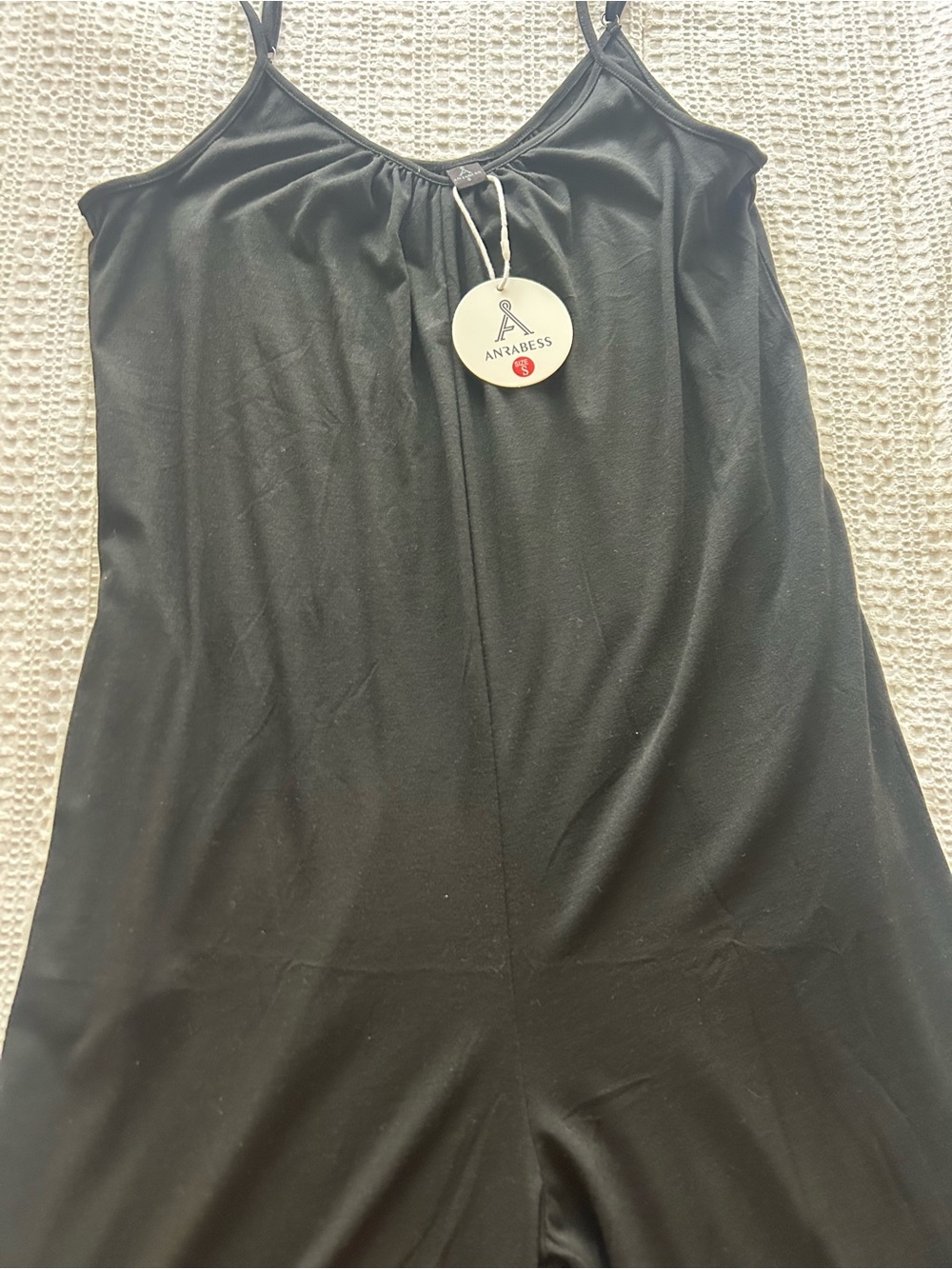 Sleeveless Black Wide-Leg Spaghetti Strap Jumpsuit - Picture 4 of 5